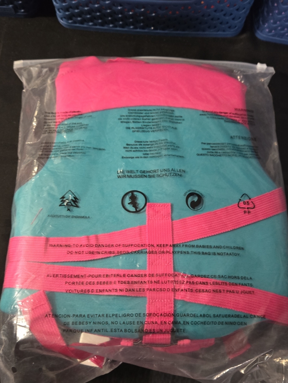 BAERFO Kids Life Vest - Teal & Hot Pink - Picture 4 of 4